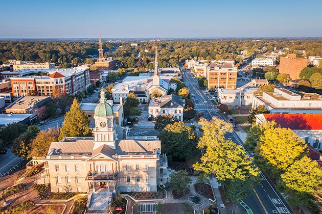 Aerial view of Athens, Georgia